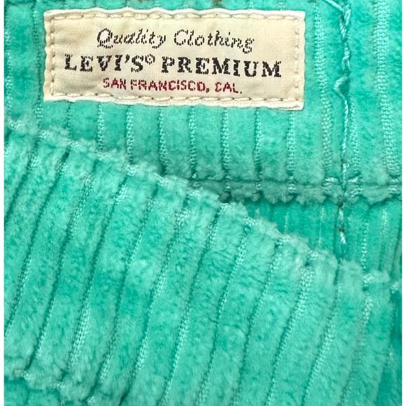 Levi's Premium Ribcage Straight Ankle Corduroy Pants Electric Green Size 32 - Picture 12 of 13